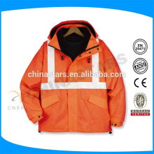 orange high visibility reflective safety jacket